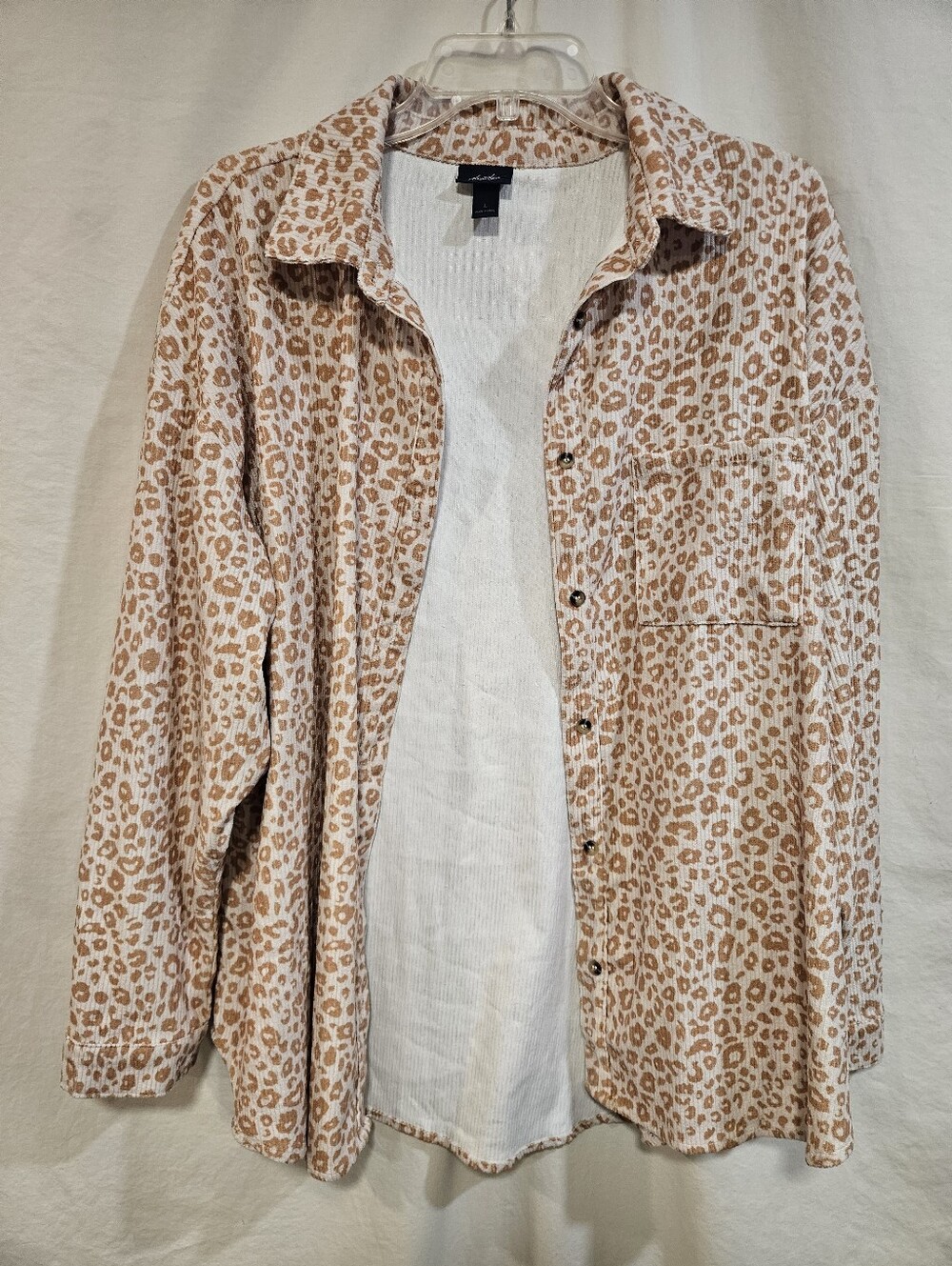 Daytrip Cream and Tan Leopard Print Shirt Jacket